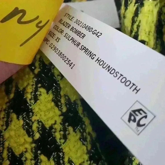 CIrcus NY  yellow plaid bomber blazer - Picture 6 of 9